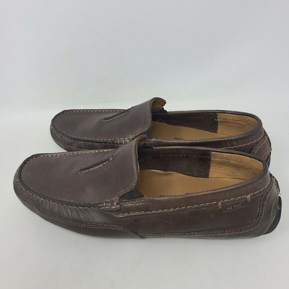 Clarks Brown Leather Driving Slip-On Loafers Men’s Size 9.5 M 61716 Moccasins